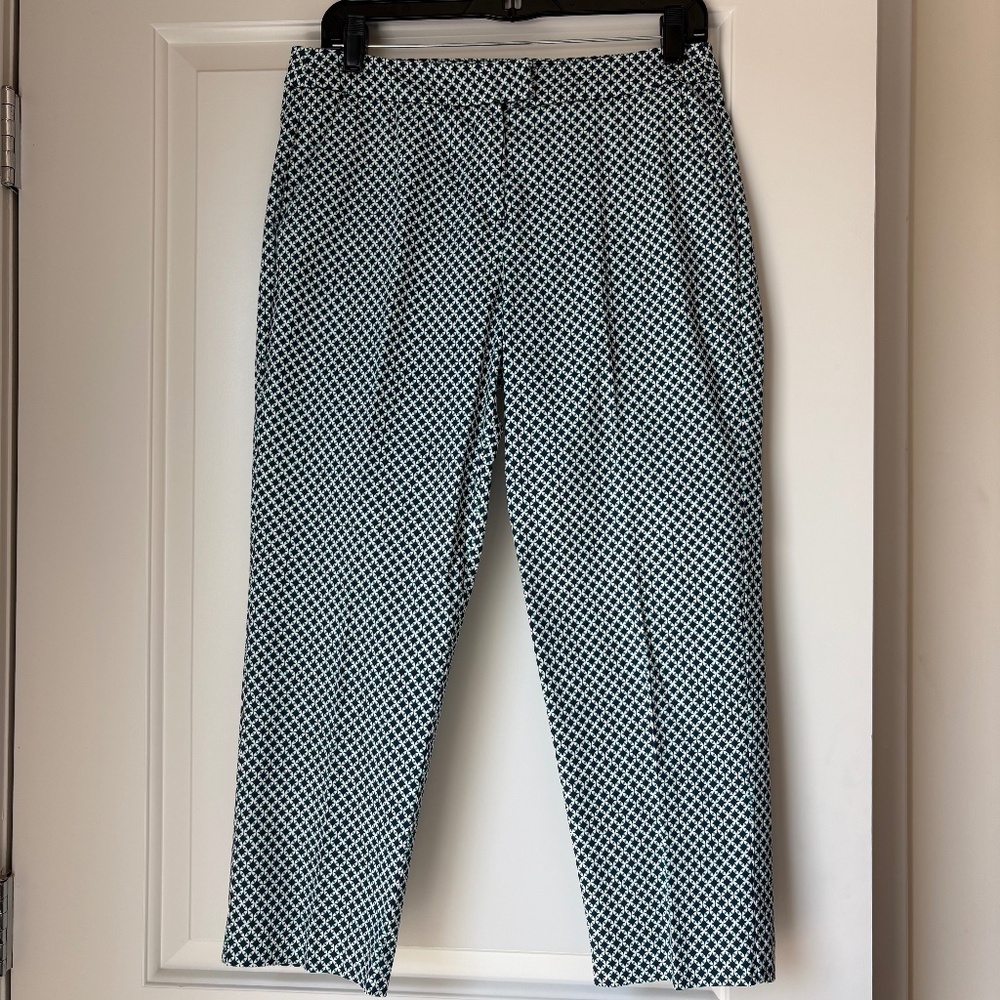 Donna Ricco Womens High Rise Dress Pants Pleated Front Straight Leg Green Size 8